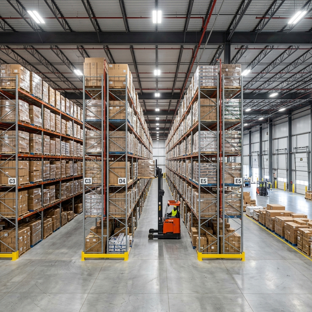 AN Global modern warehouse interior with racking systems